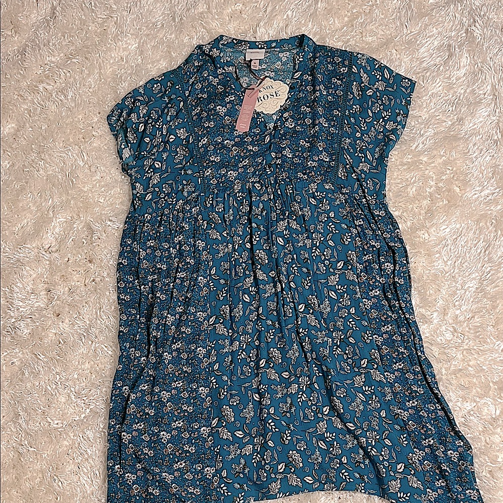 Knox Rose Teal Floral Blouse